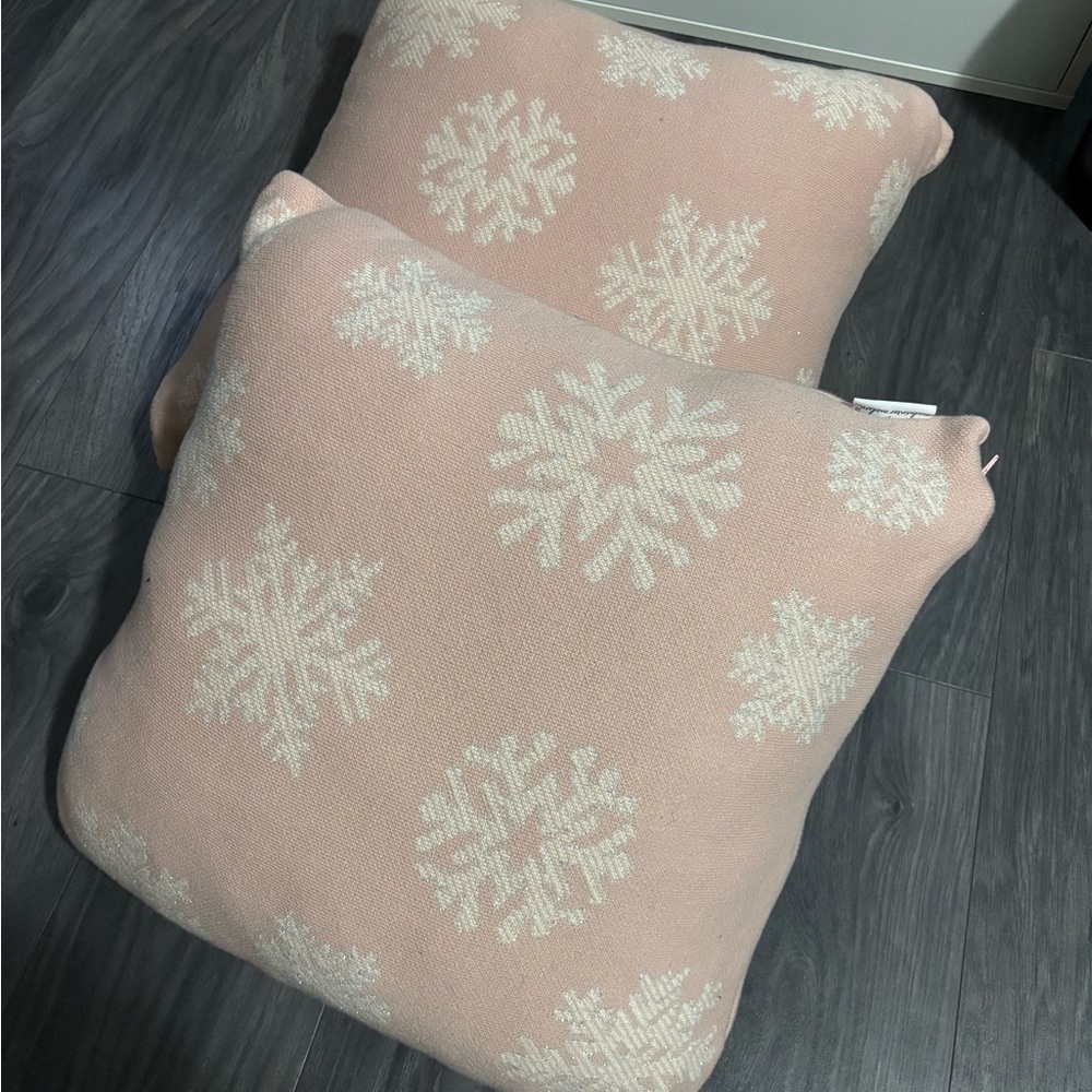 Pink Snowflake Throw Pillows